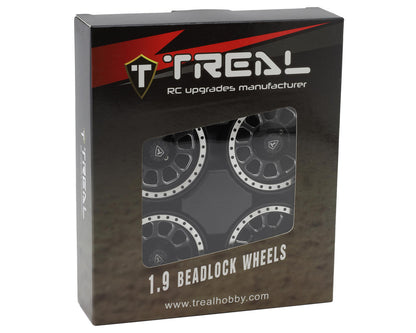 Treal Hobby 1.9" Type C Multi-Spoke Aluminum Crawler Beadlock Wheels (Black)
