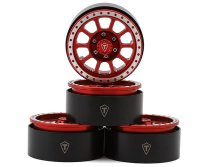 Treal Hobby 1.9" Type C Multi-Spoke Aluminum Crawler Beadlock Wheels (Red)