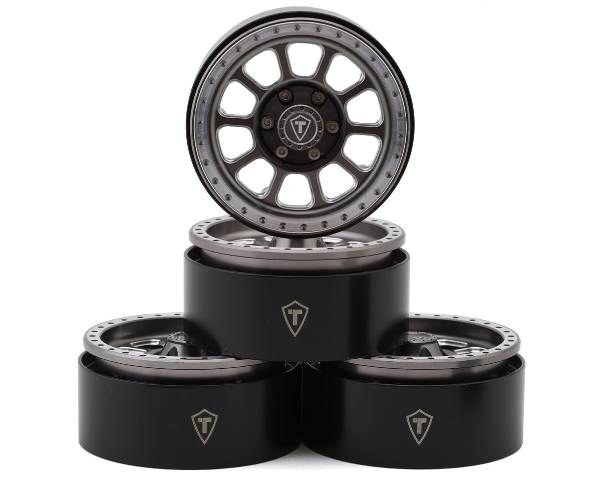 Treal Hobby 1.9" Type C Multi-Spoke Aluminum Crawler Beadlock Wheels (Titanium)