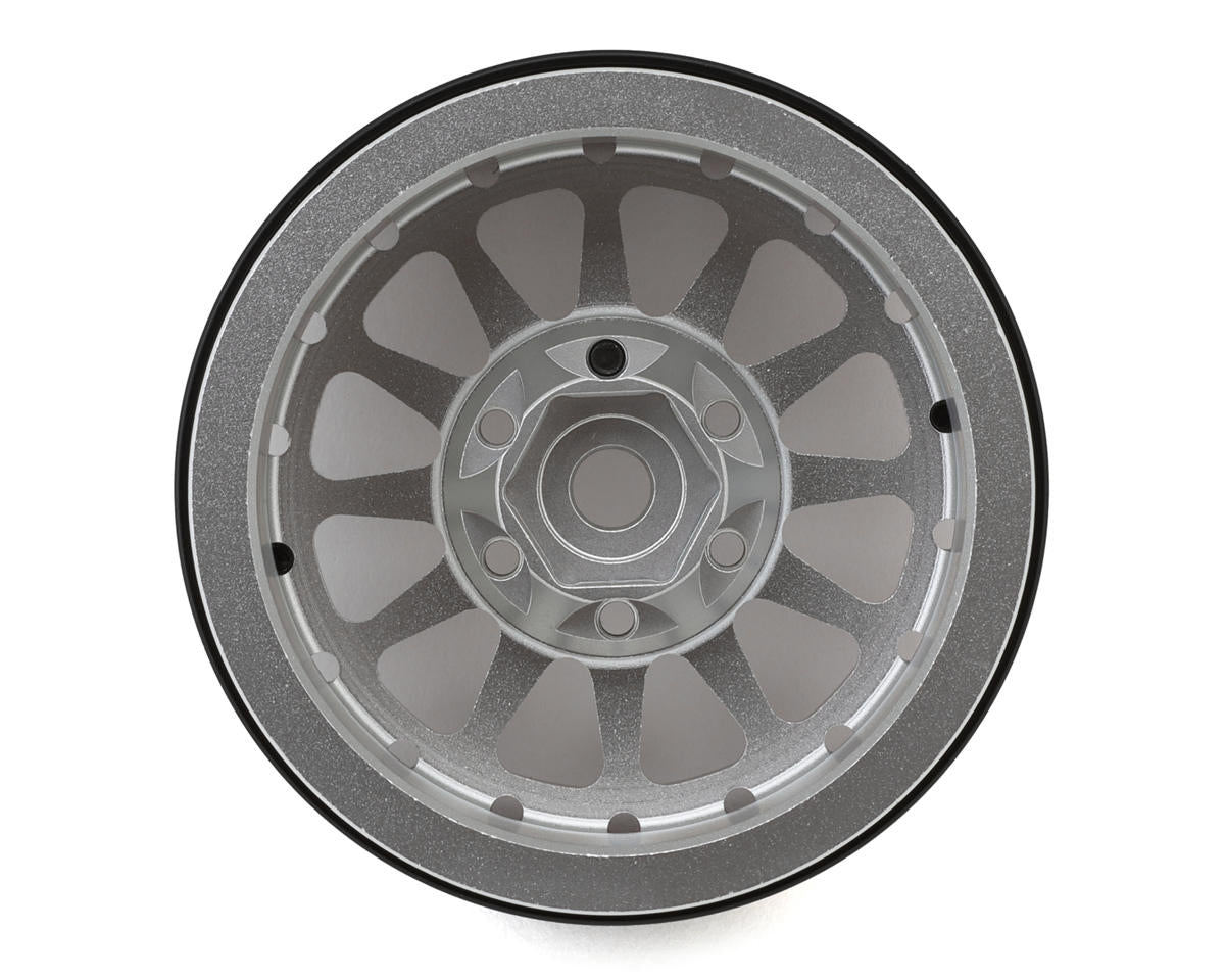 Treal Hobby Type D 1.9" 12-Spoke Beadlock Wheels (Silver/Black) (4)