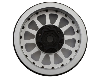 Treal Hobby Type D 1.9" 12-Spoke Beadlock Wheels (Silver/Blue) (4)