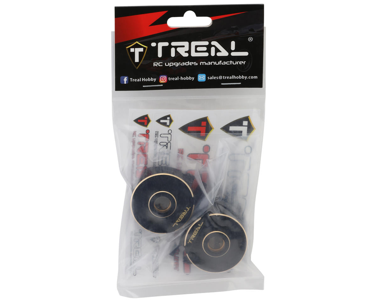 Treal Hobby Vanquish H10 Optic Brass Front Steering Knuckles (Black) (2)