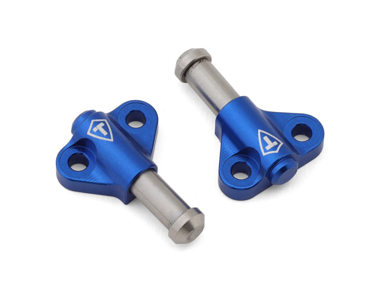 Treal Hobby H10 Optic Aluminum Functional Bump Stops (Blue) (2)