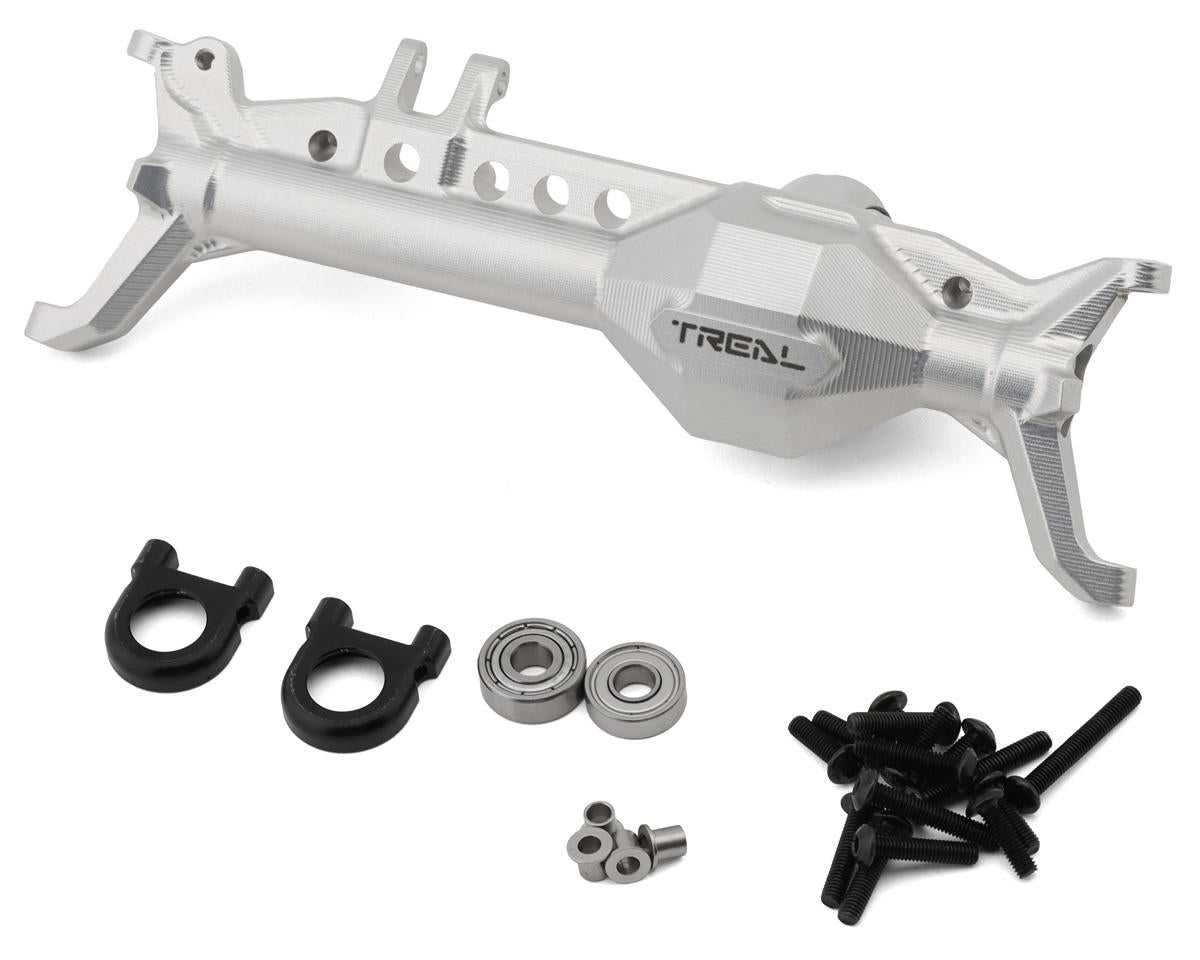 Treal Hobby Vanquish VRD/VS4-10 7075 Aluminum Front Portal Axle Housing (Silver)