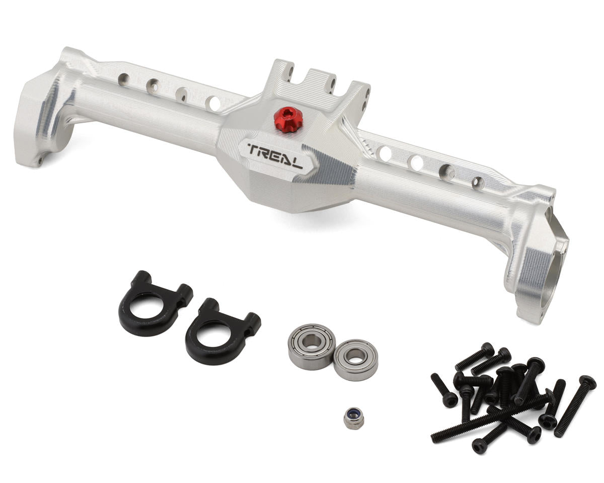 Treal Hobby Vanquish VRD/VS4-10 7075 Aluminum Rear Portal Axle Housing (Silver)