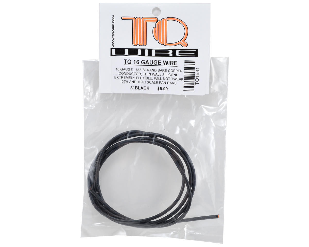 TQ Wire Silicone Wire (Black) (3') (16AWG)