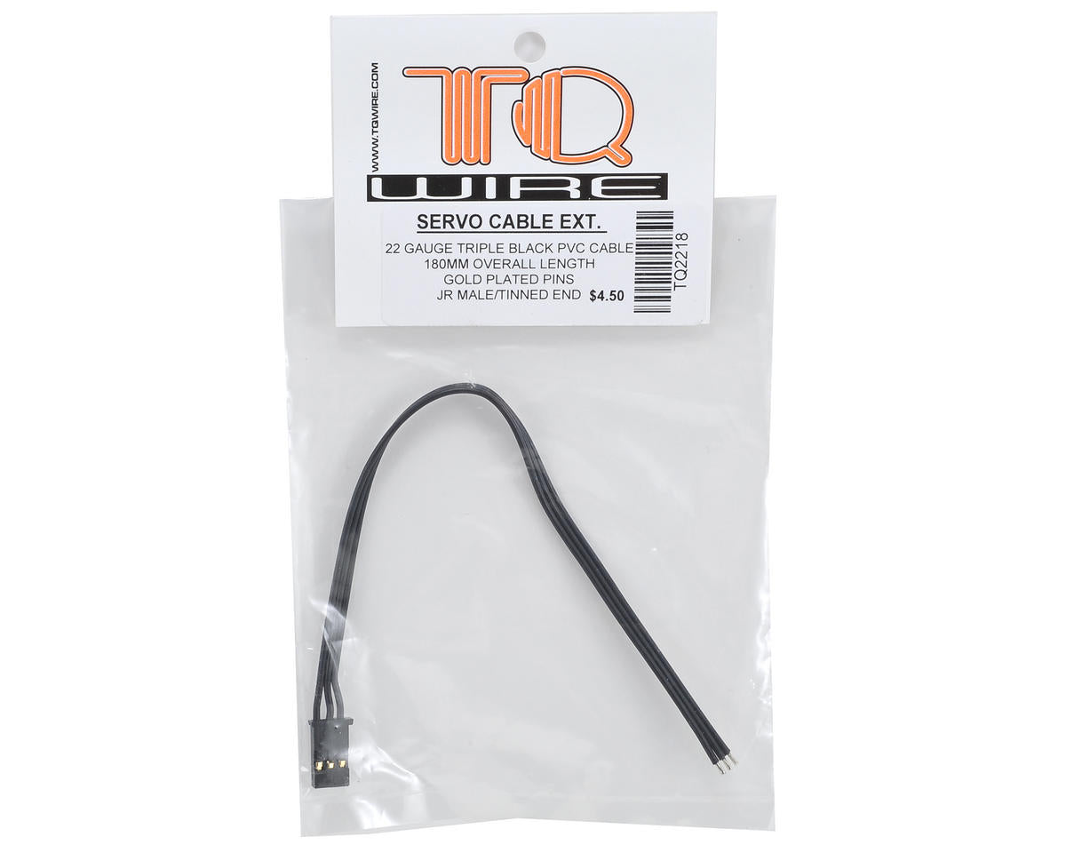 TQ Wire Tripple Black JR Servo Extension (180mm)