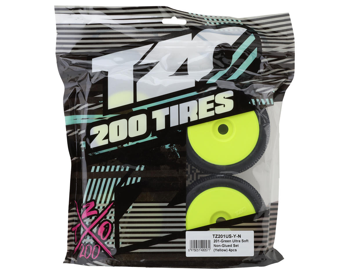 TZO Tires 201 1/8 Buggy Non-Glued Tire Set (Yellow) (4) (Ultra Soft)