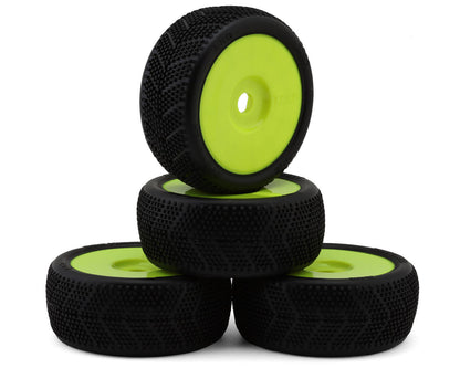 TZO Tires 400 1/8 Buggy Pre-Glued Tire Set (Yellow) (4) (Soft - Long Wear)