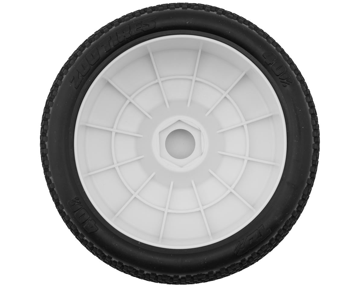 TZO Tires 400 1/8 Buggy Pre-Glued Tire Set (White) (4) (Ultra Soft)