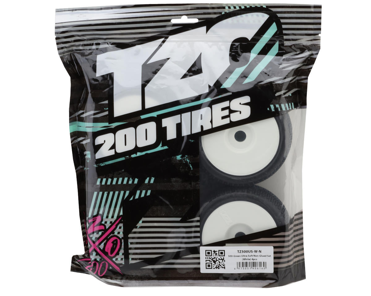 TZO Tires 500 1/8 Buggy Non-Glued Tire Set (White) (4) (Ultra Soft)