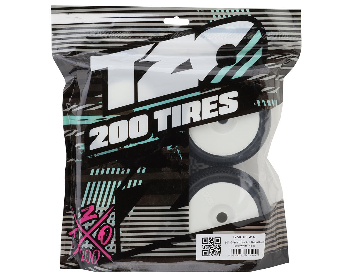 TZO Tires 501 1/8 Buggy Non-Glued Tire Set (White) (4) (Ultra Soft)