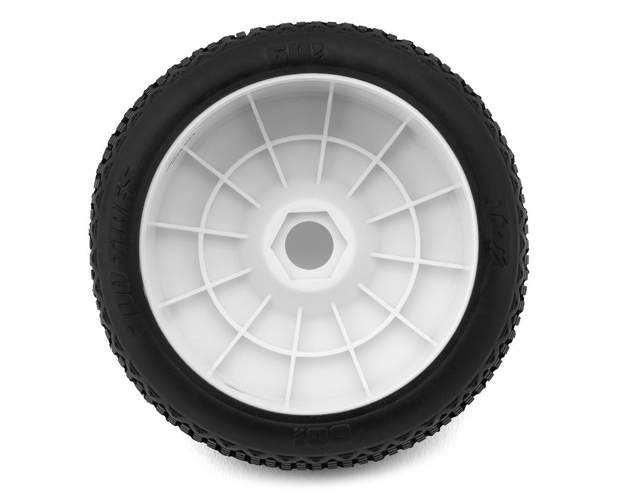 TZO Tires 601 1/8 Buggy Pre-Glued Tire Set (White) (4) (Medium)