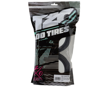 TZO Tires 202 1/8 Truggy Pre-Glued Tire Set (White) (2) (Ultra Clay)