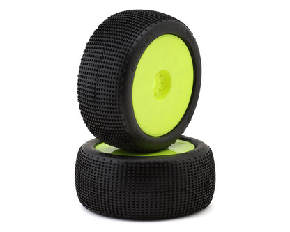 TZO Tires 402 1/8 Truggy Pre-Glued Tire Set (Yellow) (2) (Super Clay)