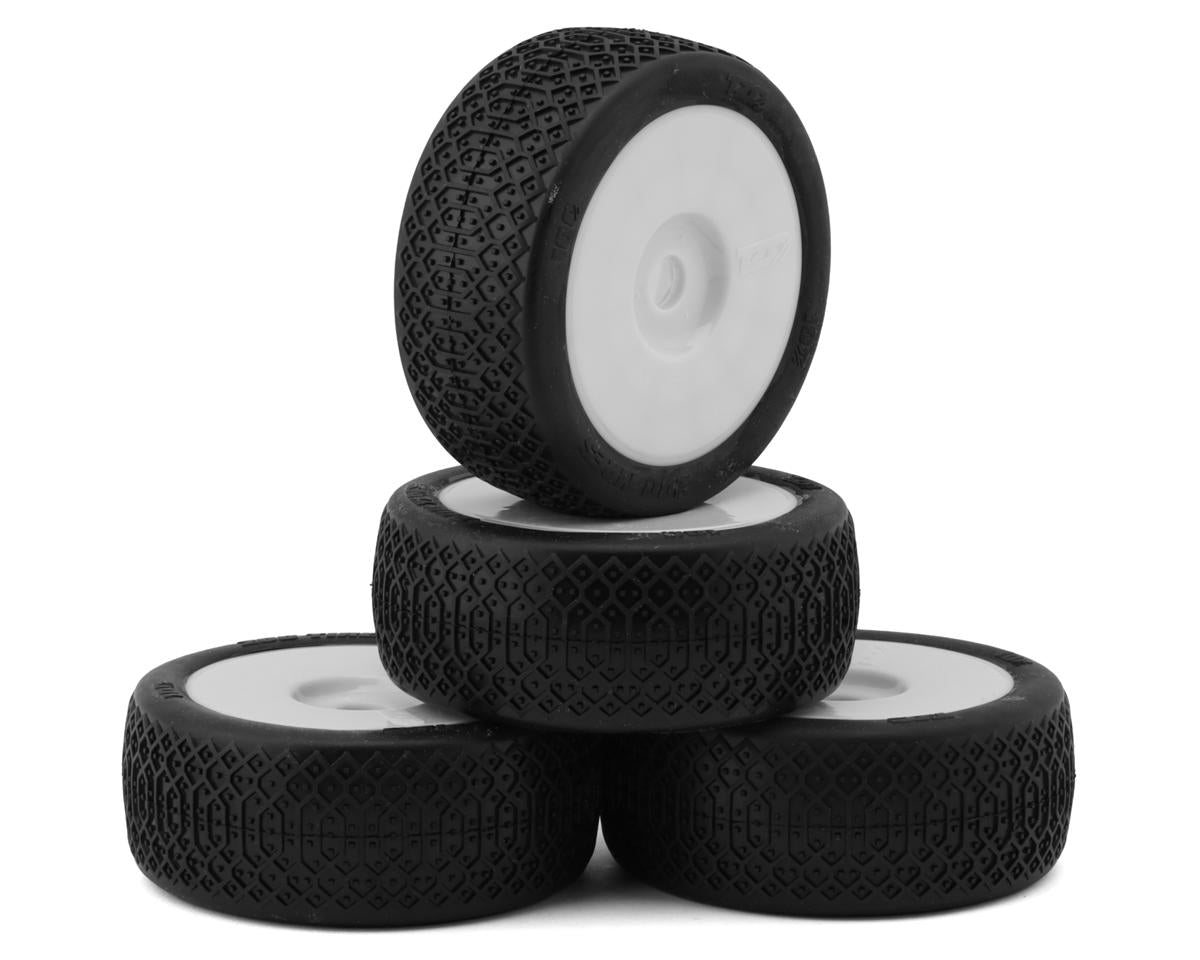 TZO Tires 100 1/8 Buggy Pre-Glued Tires (White) (4) (Supreme Clay)