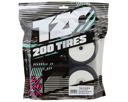 TZO Tires 101 1/8 Buggy Non-Glued Tire Set (White) (4) (Supreme Clay)