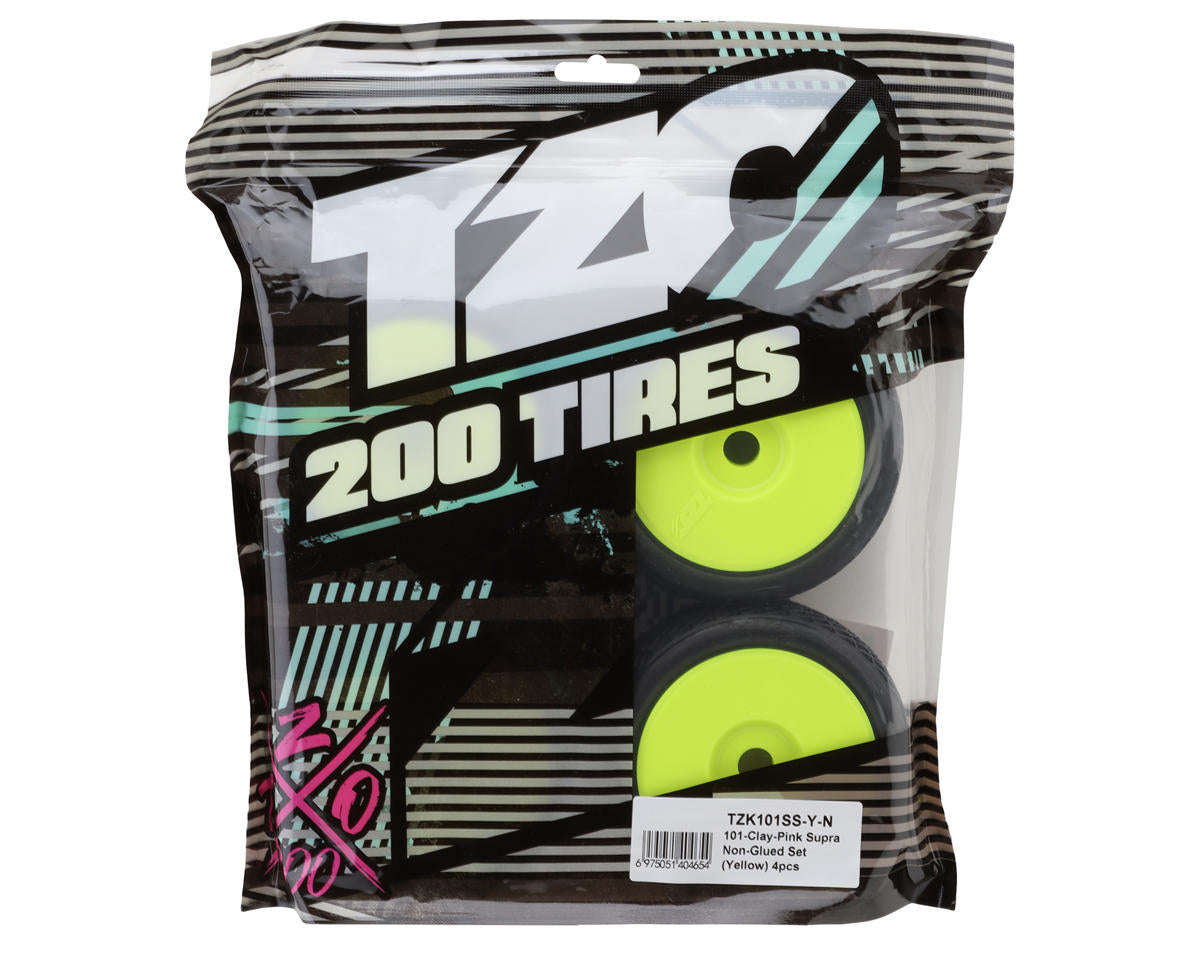 TZO Tires 101 1/8 Buggy Non-Glued Tire Set (Yellow) (4) (Super Clay)