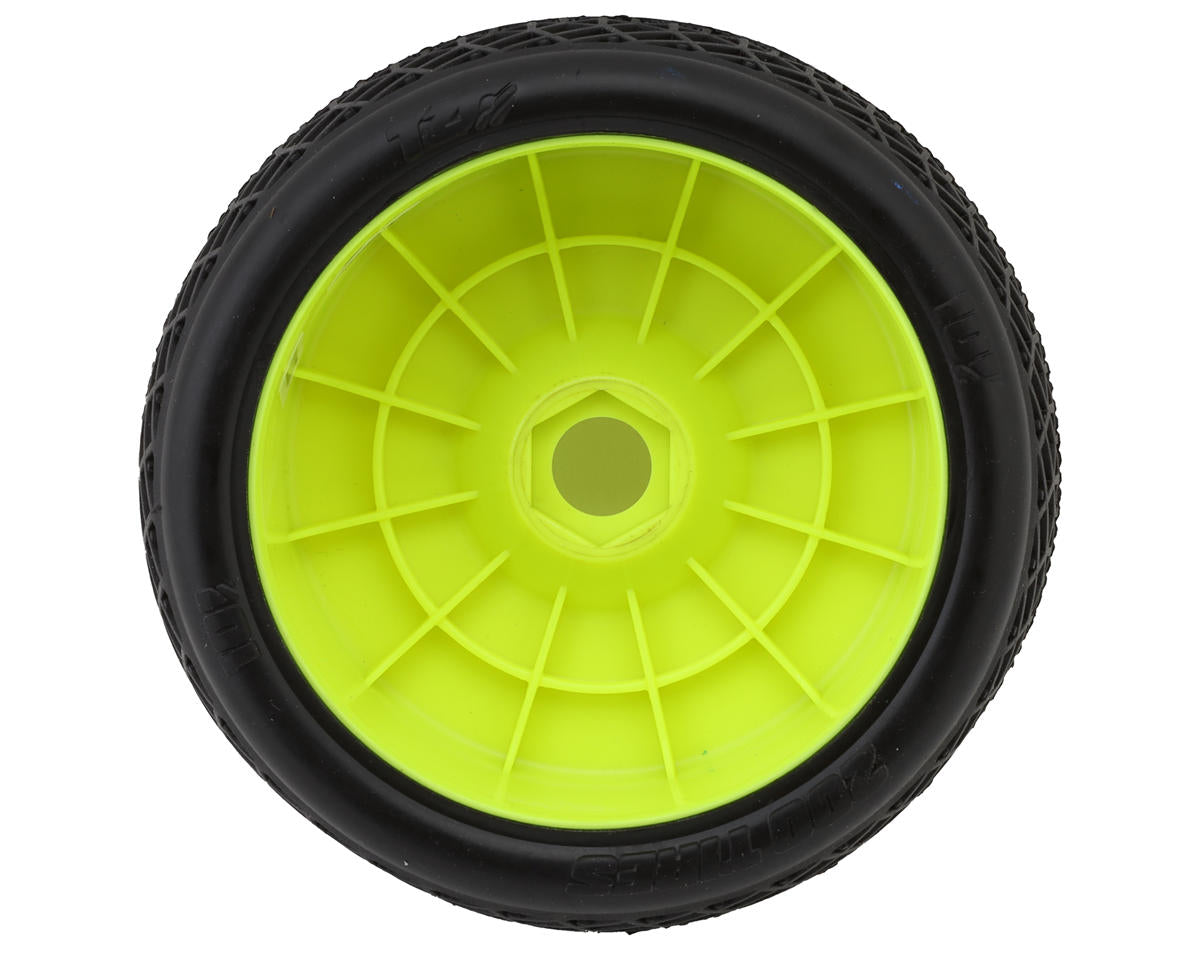 TZO Tires 101 1/8 Buggy Pre-Glued Tire Set (Yellow) (4) (Ultra Clay)