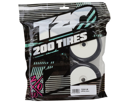 TZO Tires 201 1/8 Buggy Pre-Glued Tire Set (White) (4) (Clay)