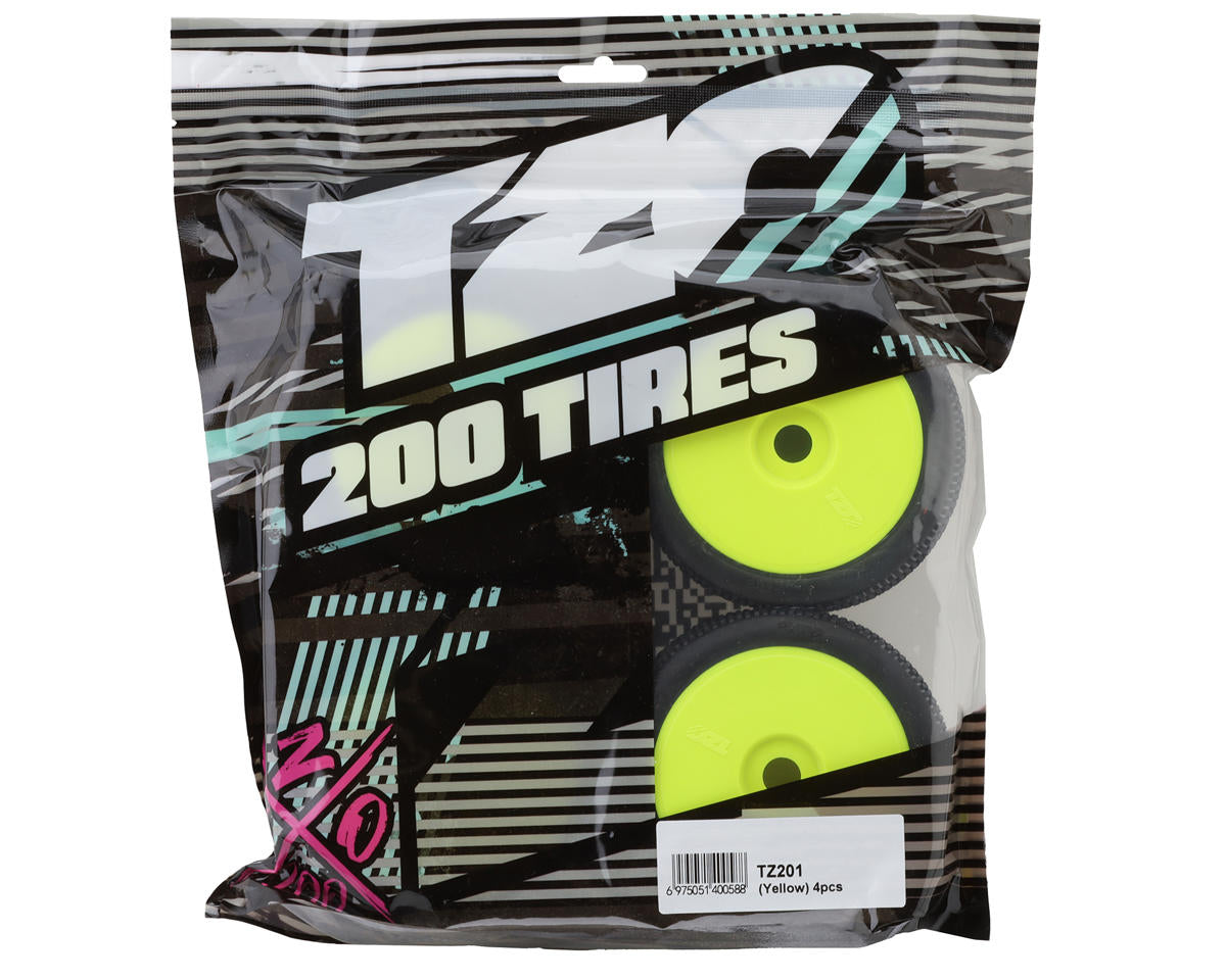 TZO Tires 201 1/8 Buggy Non-Glued Tire Set (Yellow) (4) (Ultra Clay)