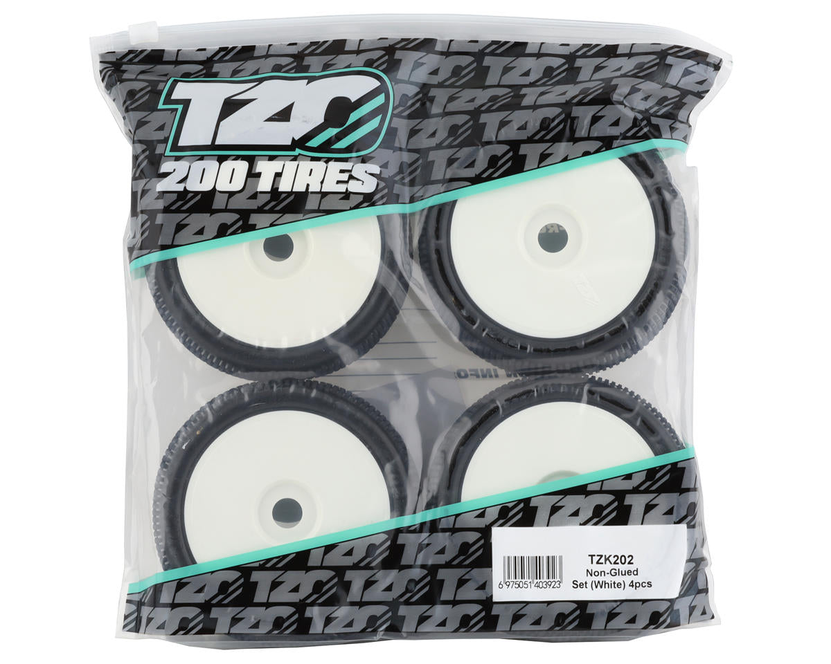 TZO Tires 202 1/8 Buggy Non-Glued Tire Set (White) (4) (Ultra Clay)