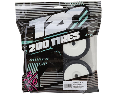TZO Tires 401 1/8 Buggy Non-Glued Tire Set (White) (4) (Supreme Clay)
