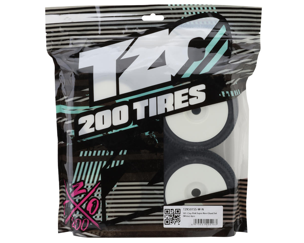 TZO Tires 501 1/8 Buggy Non-Glued Tire Set (White) (4) (Super Soft)
