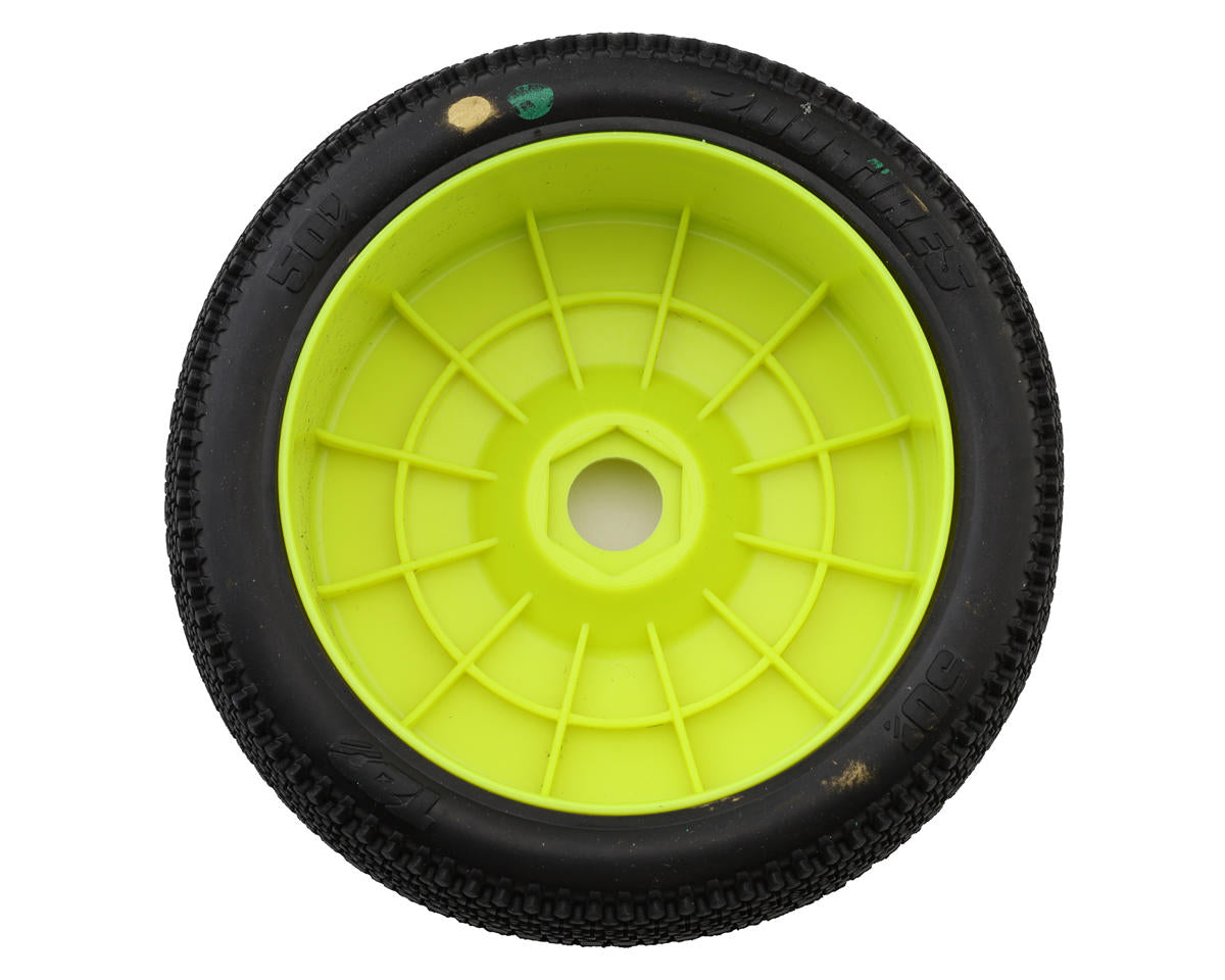 TZO Tires 501 1/8 Buggy Pre-Glued Tire Set (Yellow) (4) (Ultra Clay)