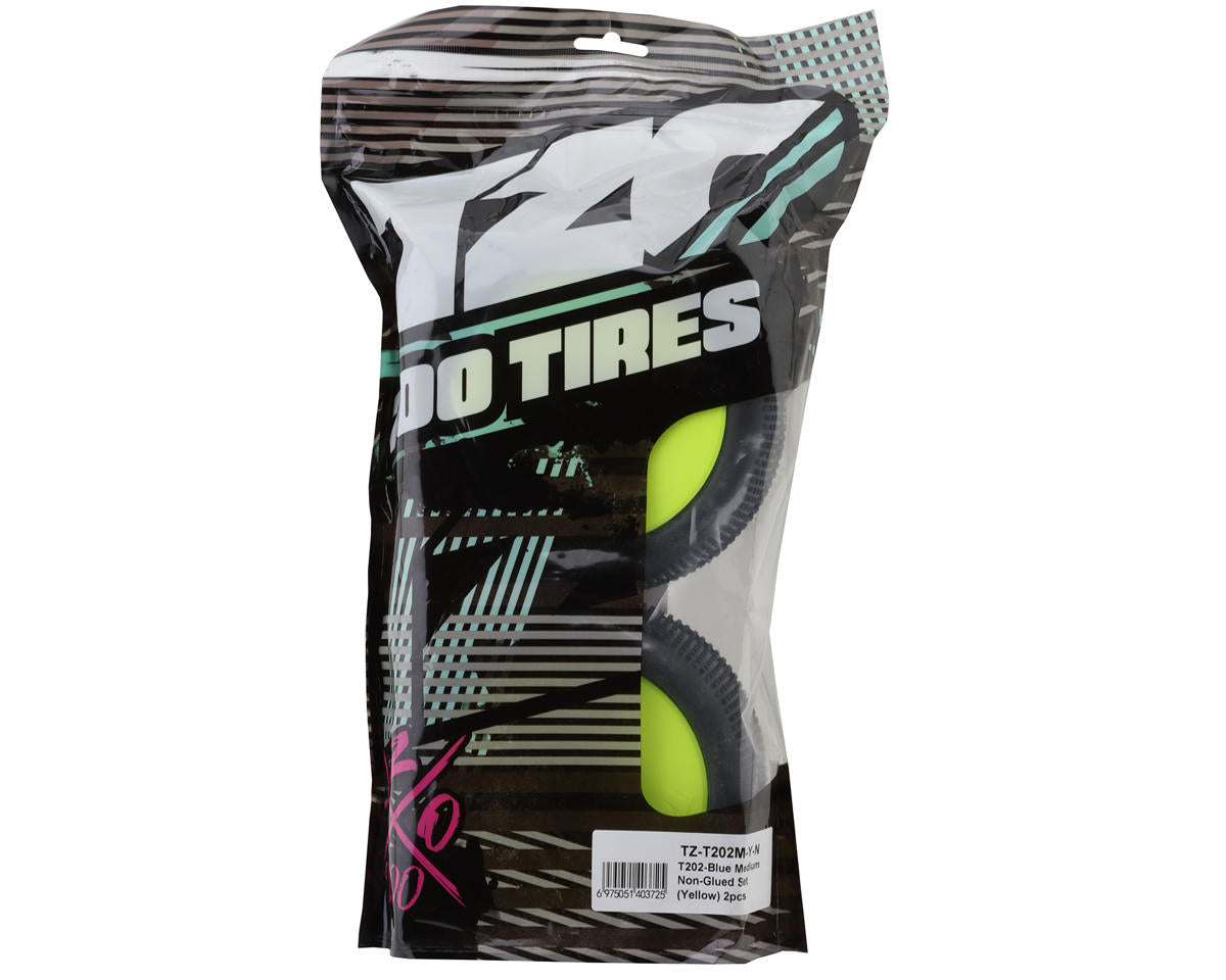 TZO Tires 202 1/8 Truggy Non-Glued Tire Set (Yellow) (2) (Medium)