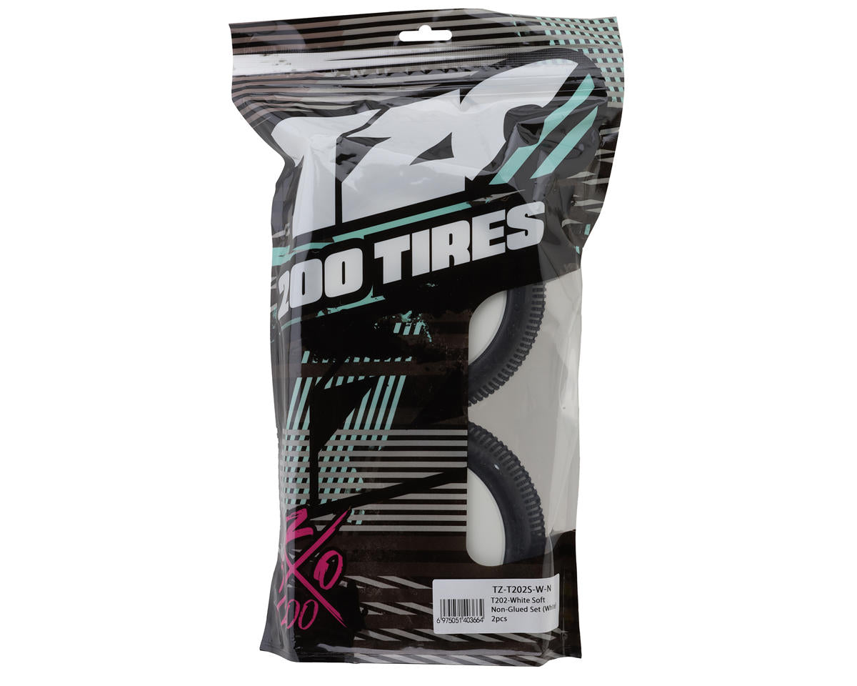 TZO Tires 202 1/8 Truggy Non-Glued Tire Set (White) (2) (Soft)