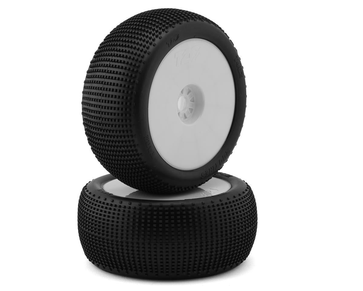 TZO Tires 402 1/8 Truggy Pre-Glued Tire Set (White) (2) (Hard)
