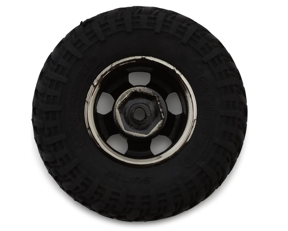 UDI RC UCX24 Micro Crawler Pre-Mounted Tires (2) (Satin Chrome)