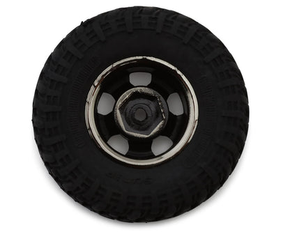 UDI RC UCX24 Micro Crawler Pre-Mounted Tires (2) (Satin Chrome)