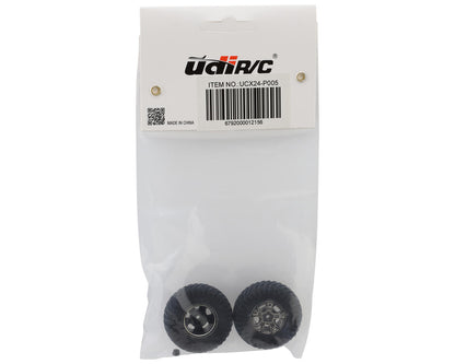 UDI RC UCX24 Micro Crawler Pre-Mounted Tires (2) (Satin Chrome)