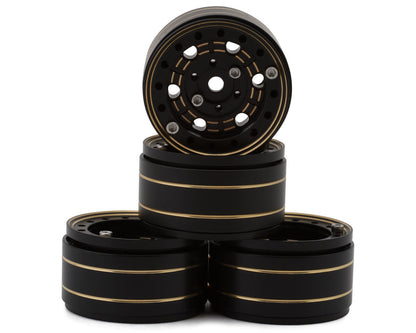UDI RC Version "A" 6-Hole Brass Beadlock Wheels (Black) (4) (UCX24/UCX24 Pro)