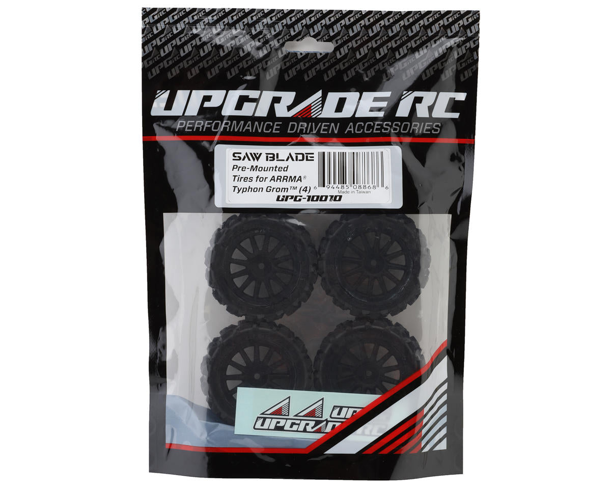 UpGrade RC Saw Blade Pre-Mounted Tires for ARRMA® Typhon Grom™ (4)