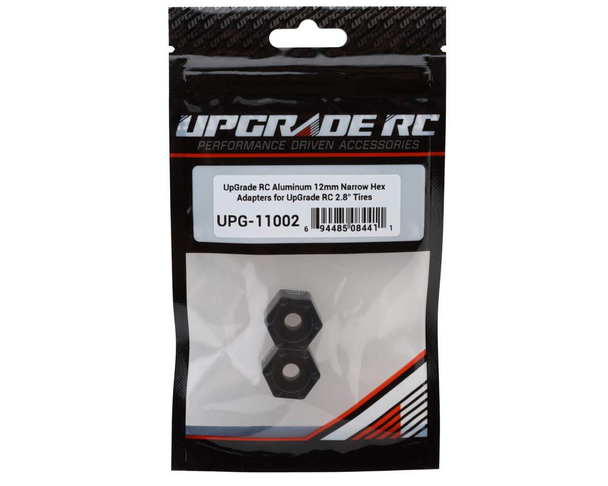 UpGrade RC Aluminum 12mm Hex Adapters for UpGrade RC 2.8" Wheels (Black) (2)