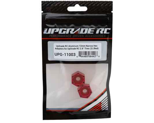 UpGrade RC Aluminum 12mm Hex Adapters for UpGrade RC 2.8" Wheels (Red) (2)