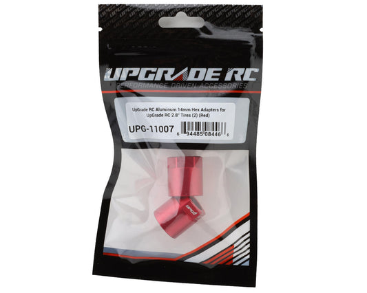 UpGrade RC Aluminum 14mm Hex Adapters for UpGrade RC 2.8" Tires (Red) (2)