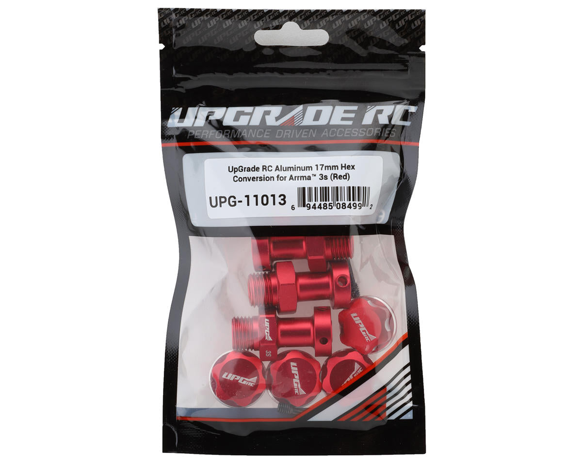 UpGrade RC Aluminum 17mm Hex Conversion for Arrma® 3S Vehicles (Red) -
