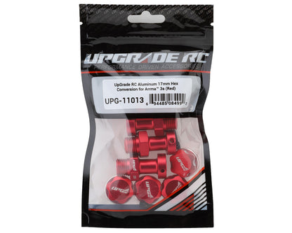 UpGrade RC Aluminum 17mm Hex Conversion for Arrma® 3S Vehicles (Red) -