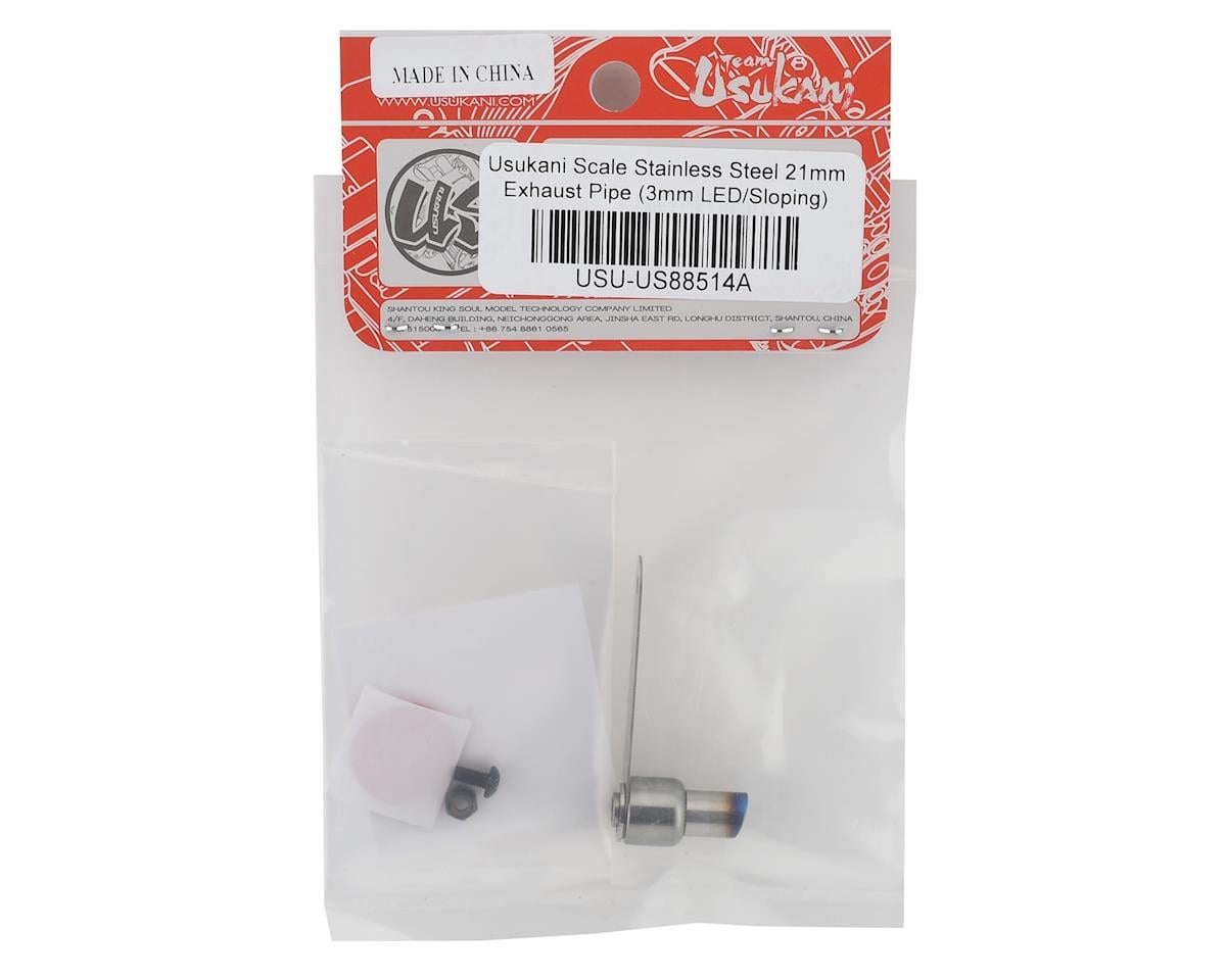 Usukani 21mm Stainless Steel Scale Exhaust Pipe (3mm LED/Sloping)