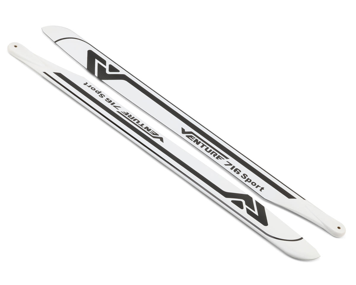 Venture Blades 716mm "Sport" Premium Carbon Fiber Main Blades (White) (2)
