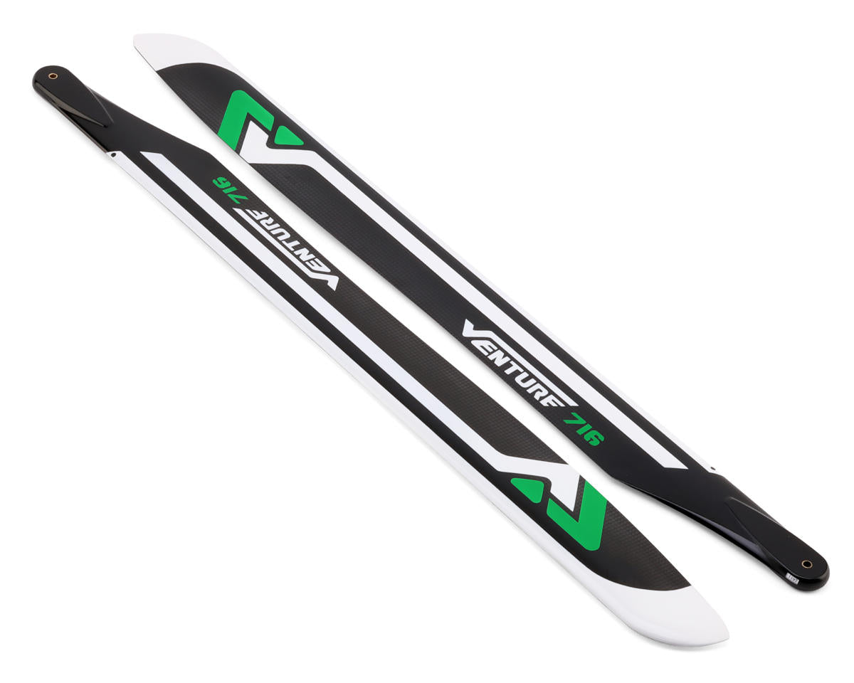 Venture Blades 716mm Premium Carbon Fiber Main Blades (Green) (2)