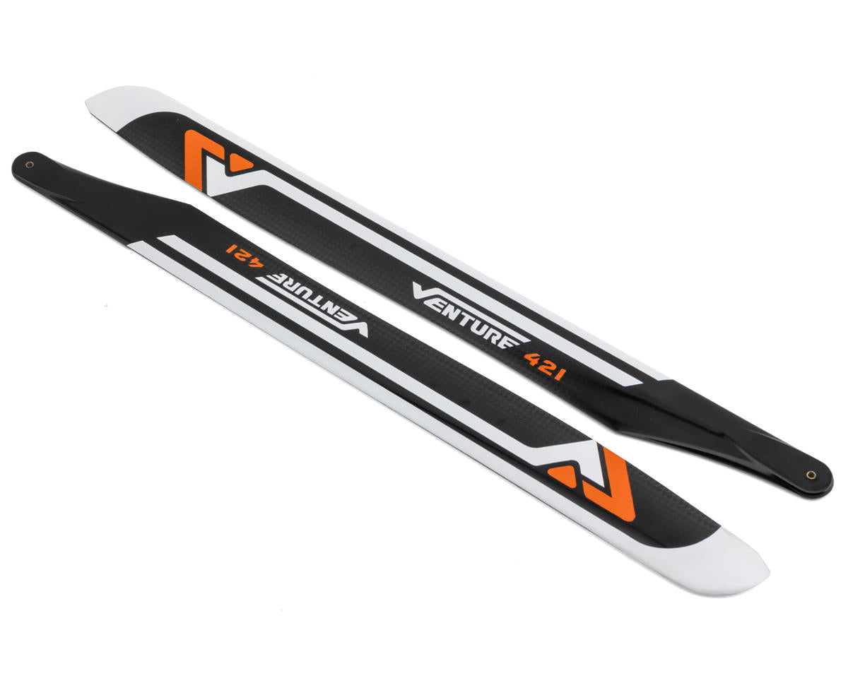 Venture Blades 421mm Premium Carbon Fiber Main Blades (Orange) (2)