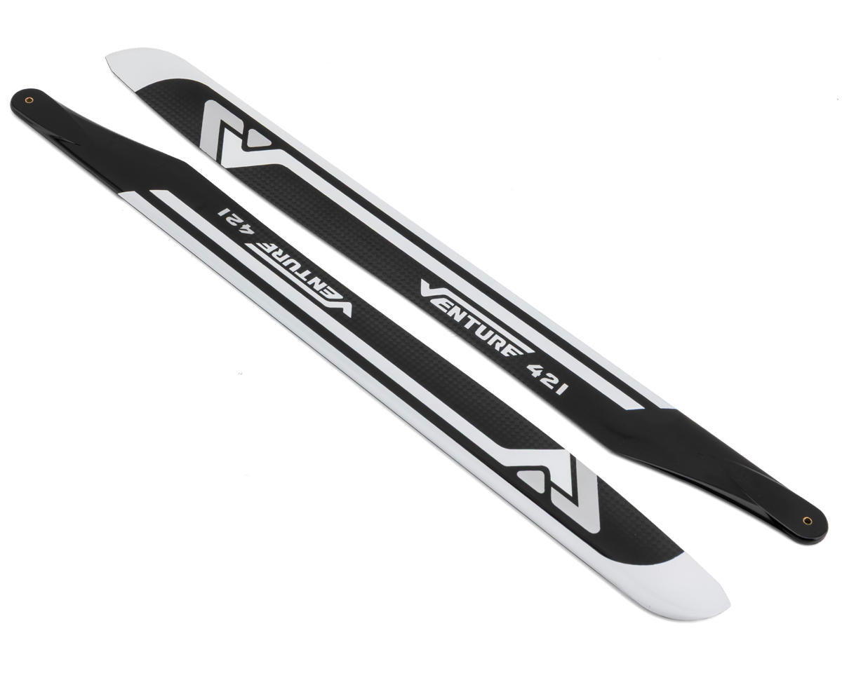 Venture Blades 421mm Premium Carbon Fiber Main Blades (Silver) (2)