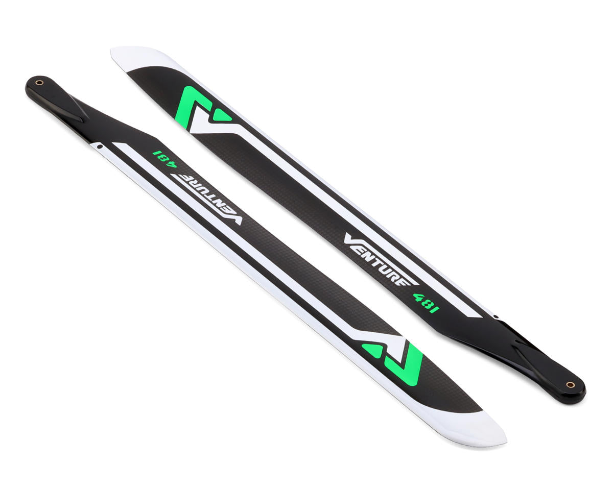 Venture Blades 481mm Premium Carbon Fiber Main Blades (Green) (2)