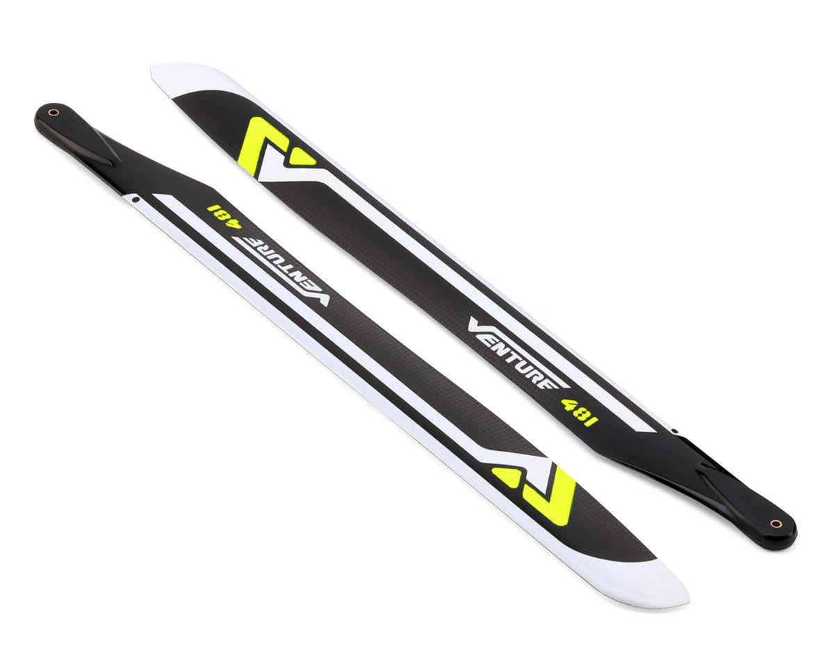 Venture Blades 481mm Premium Carbon Fiber Main Blades (Yellow) (2)