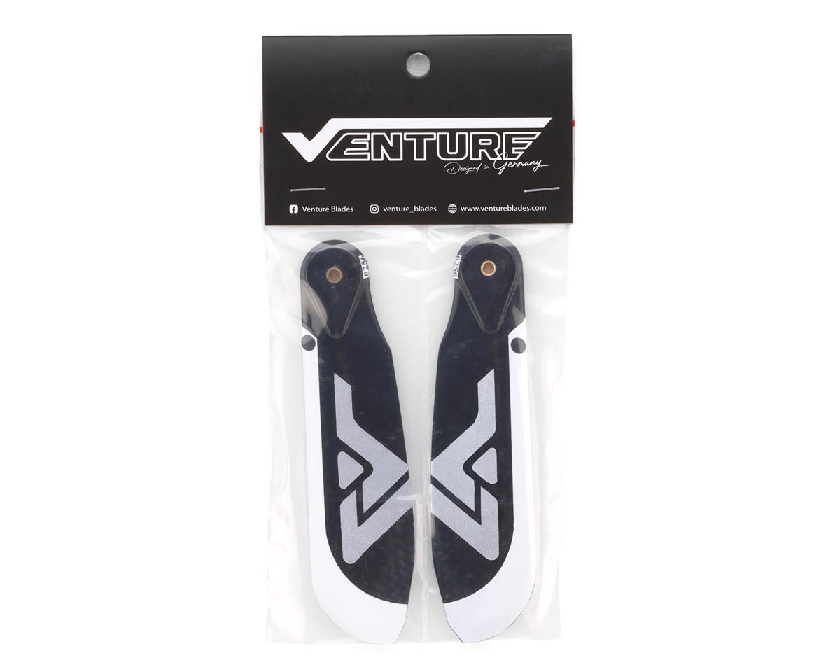 Venture Blades 96mm Premium Carbon Fiber Tail Blades (Silver) (2)
